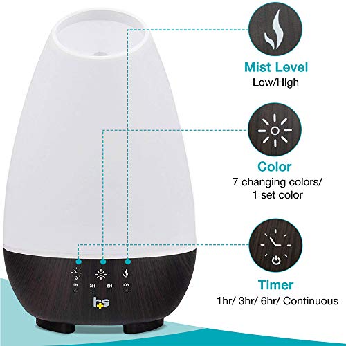HealthSmart Essential Oil Diffuser, Cool Mist Humidifier and Aromatherapy Diffuser, FSA HSA Eligible with 500ML HealthSmart uk supplements