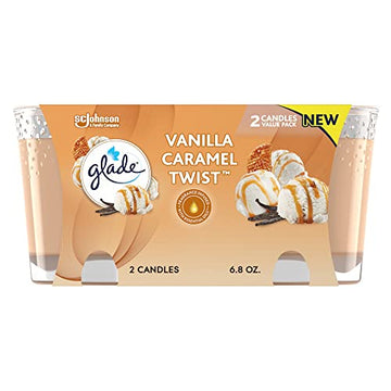 Glade Candle Jar, Air Freshener, Vanilla Caramel Twist, 3.4 oz, 2 Count Glade uk supplements