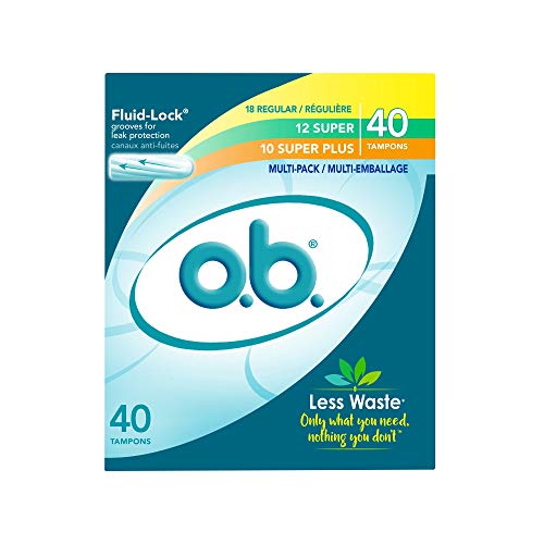 o.b. Tampons Multipack | Non-Applicator Tampon, Unscented | Regular/Super/Super Plus Tampons, 40ct o.b. uk supplements