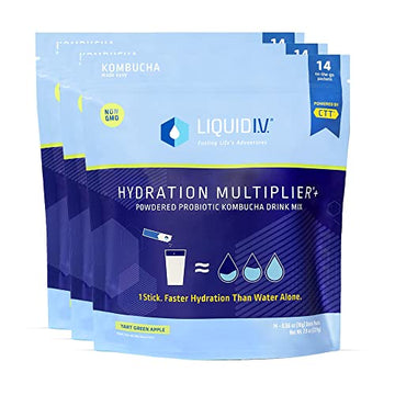 Liquid I.V. Hydration Multiplier + Probiotic Kombucha - Tart Green Apple - Hydration Powder Liquid I.V. uk supplements
