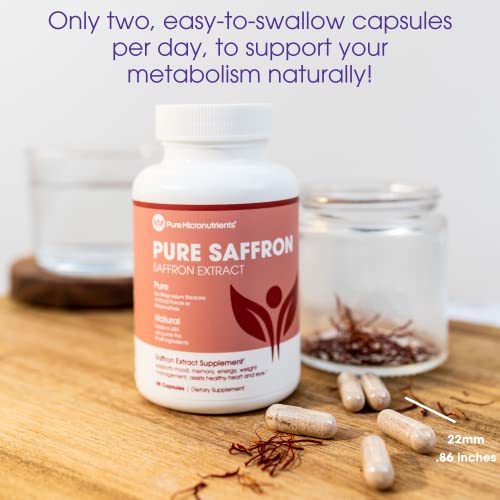 Saffron Supplements - 100% Pure Saffron Extract Capsules - Boost Energy & Mood Pure Micronutrients uk supplements