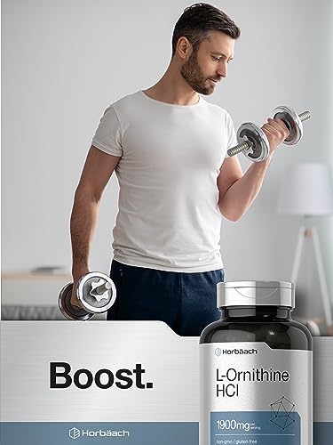 L Ornithine HCl | 1900mg | 120 Capsules | Non-GMO & Gluten Free Supplement Horbäach uk supplements