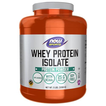NOW Sports Nutrition, Whey Protein Isolate, 25 g With BCAAs, Unflavored Powder NOW uk supplements