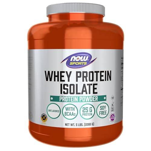 NOW Sports Nutrition, Whey Protein Isolate, 25 g With BCAAs, Unflavored Powder NOW uk supplements