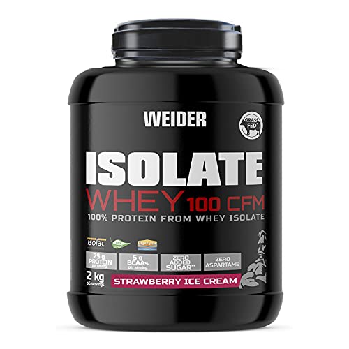 Weider Isolate Whey 100 CFM (2kg) Strawberry Ice Cream Flavour. Protein Powder with 25g Proteins Weider uk supplements