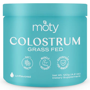 Moty Bovine Colostrum Grass Fed Powder Supplement for Gut Health, Muscle Recovery Moty uk supplements