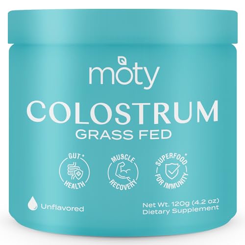 Moty Bovine Colostrum Grass Fed Powder Supplement for Gut Health, Muscle Recovery Moty uk supplements