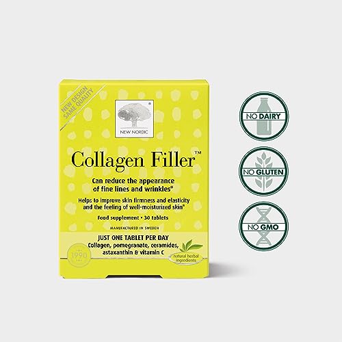 New Nordic Skin Care Collagen Filler 60 Tablets - Reduce The Formation of Wrinkles with Marine Collagen New Nordic Ltd uk supplements