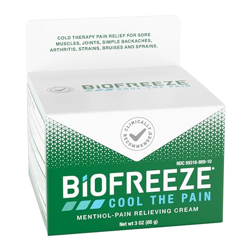 Biofreeze Pain Relief Cream for Knee, Neck, Hip, Joint, Shoulder, & Simple Backache, Arthritis Pain Reliever, Sore Muscle Relief, Cooling Menthol Pain Cream, 3 Oz Biofreeze uk supplements