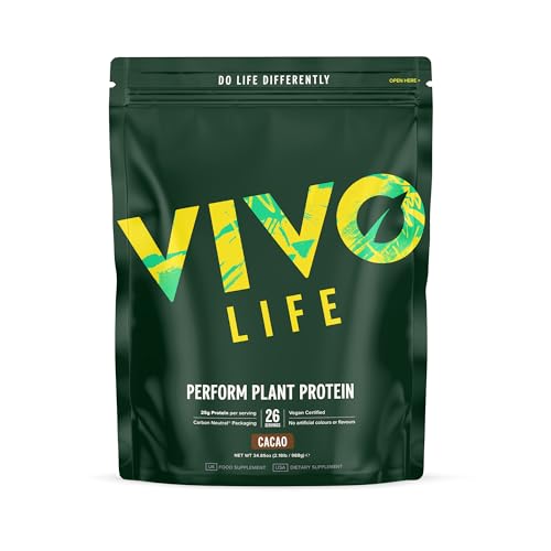 Vivo Life Perform Raw Cacao Flavour Vegan Protein Powder - BCAA Pea & Hemp Blend Vivo life uk supplements