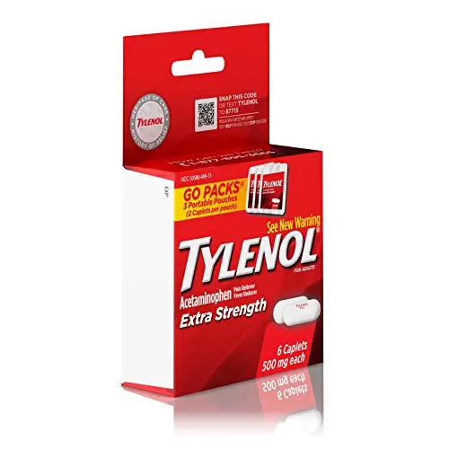 Tylenol Extra Strength 500 mg Acetaminophen Caplets, Pain Reliever & Fever Reducer, Acetaminophen for Minor Arthritis Pain, Headache, Backache & Menstrual Pain Relief, Travel Size, 6 Ct Tylenol uk supplements