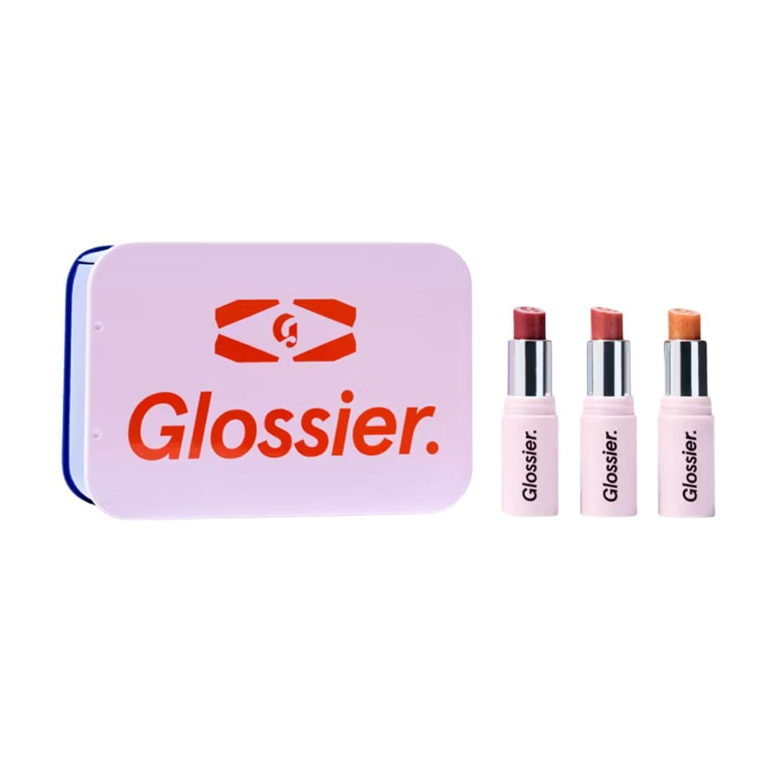 Glossier Mini Ultralip Trio Holiday Gift Set: Pony+, Villa+, Trophy – High-Shine Hydrating Lipstick Minis 0.16 oz Glossier uk supplements