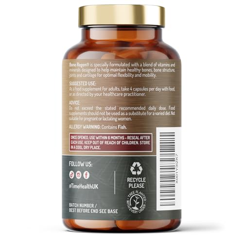 Bone Regen® – Osteo Support – Bone Strength, Density & Fracture Repair – with Calcium, Magnesium Time Health uk supplements
