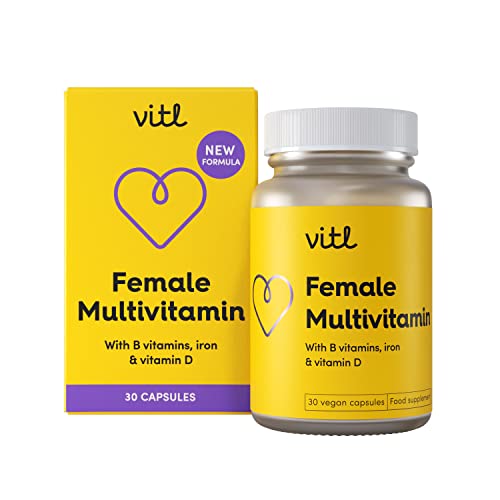 Vitl Female Multivitamin & Minerals Supplement - 30 Vegan Capsules - 21 Essential Active VITL uk supplements