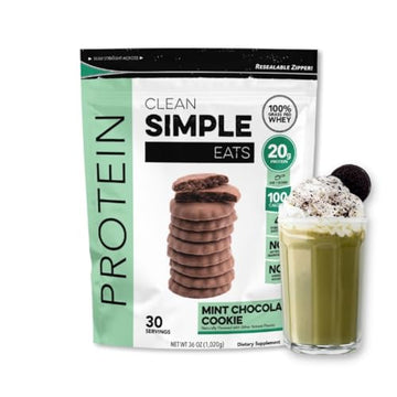 Clean Simple Eats Mint Chocolate Cookie Whey Protein Powder, Natural Sweetened Clean Simple Eats uk supplements