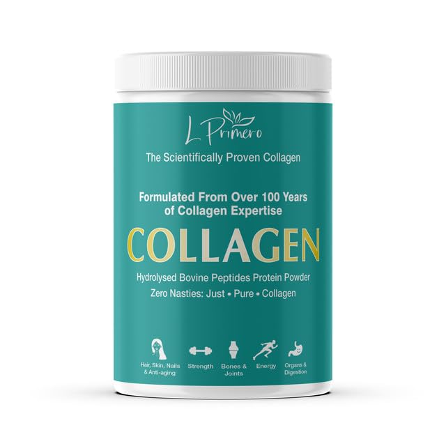 L Primero Collagen Peptides Powder 400g, Hydrolysed Unflavoured, Grass-Fed Bovine Bioactive Protein, Highly absorbable 18 Amino Acids, Keto L Primero uk supplements