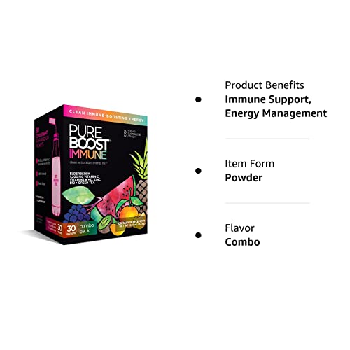 Pureboost Immune Clean Energy Drink Mix: Immunity Supplement with Elderberry Pureboost uk supplements