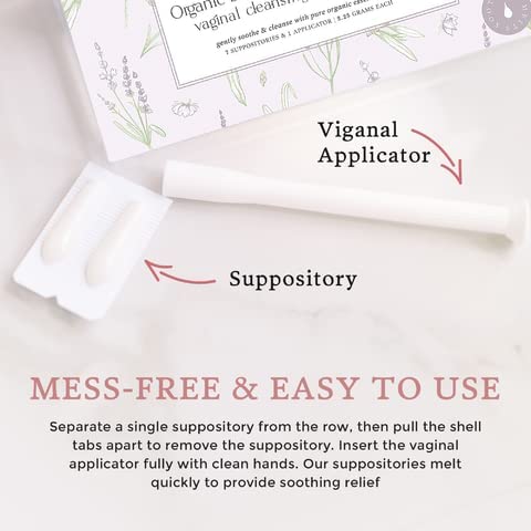 Femallay Lavender and Tea Tree Oil Vaginal Cleansing Suppositories for Hygiene, 100% Natural Melts Femallay uk supplements