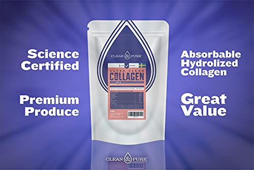 Clean & Pure Collagen Powder, Lab Tested Bovine Peptides with No or Zero Growth Hormones, Pesticides or Vet Meds - 400g Lean Caffeine uk supplements