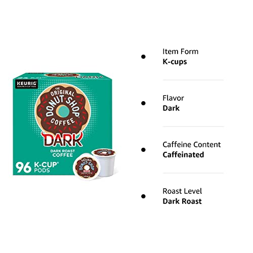 The Original Donut Shop Dark Coffee, Keurig Single-Serve K-Cup Pods, Dark Roast, 96 Ct The Original Donut Shop uk supplements