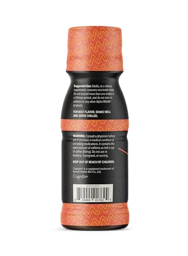 ONNIT Alpha Brain Focus Shot, Peach Flavor, Nootropic Dietary Supplement Drink That Supports Energy, Focus, and Mood, IGEN™ Non-GMO Tested, 2.5 fl oz, 6 Count ONNIT uk supplements