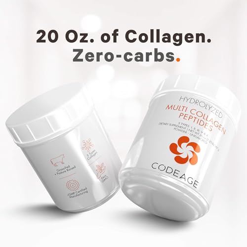 Code Age Multi-Collagen Protein Powder Hydrolyzed 20Oz All-in-One Super Bone Broth Codeage uk supplements