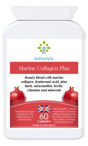 InfiniVit Marine Collagen Plus Blend Capsules - Hair Growth Enhancer with Enriched Vitamin C and Vitamin E InfiniVit uk supplements