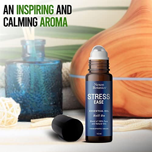 Stress Ease Essential Oil Roll On Blend 10ml - Natural Stress Relief Essential Oils Roll Nexon Botanics uk supplements