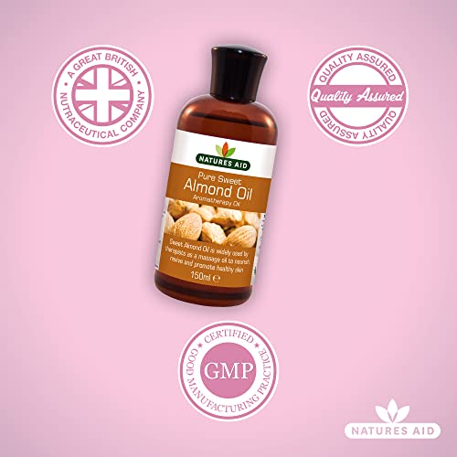 Natures Aid Almond Oil, Pure, Sweet Almond Oil, Massage Oil, Suited to Dry, Sensitive Skin natures aid uk supplements