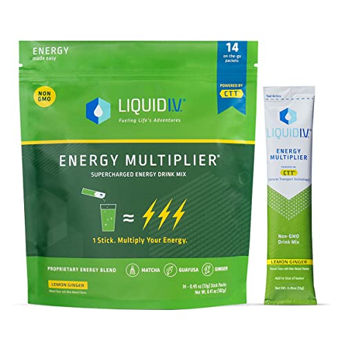 Liquid I.V. Hydration + Energy Multiplier - Lemon Ginger - Hydration Powder Packets Liquid I.V. uk supplements