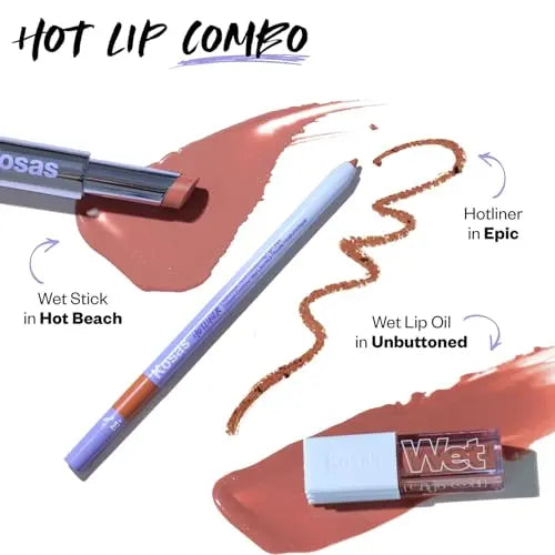 Kosas Wet Lip Oil Gloss - Hydrating Lip Plumping Treatment with Hyaluronic Acid & Peptides, Non-Sticky Finish (Unbuttoned) Kosas uk supplements