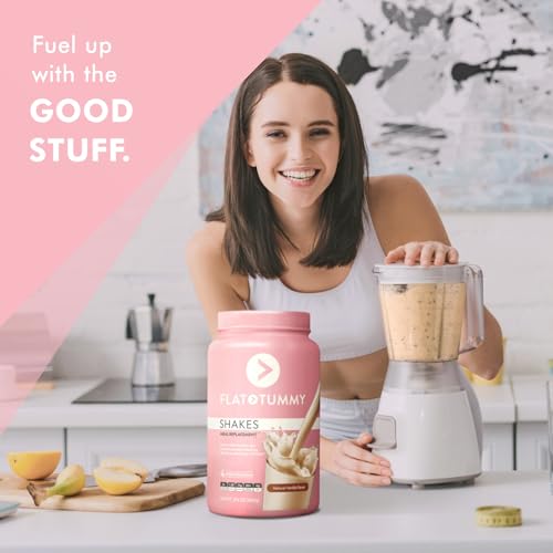 Flat Tummy Tea Meal Replacement Shake – Vanilla, 20 Servings - Plant Based Protein Flat Tummy Tea uk supplements