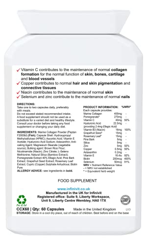InfiniVit Marine Collagen Plus Blend Capsules - Hair Growth Enhancer with Enriched Vitamin C and Vitamin E InfiniVit uk supplements