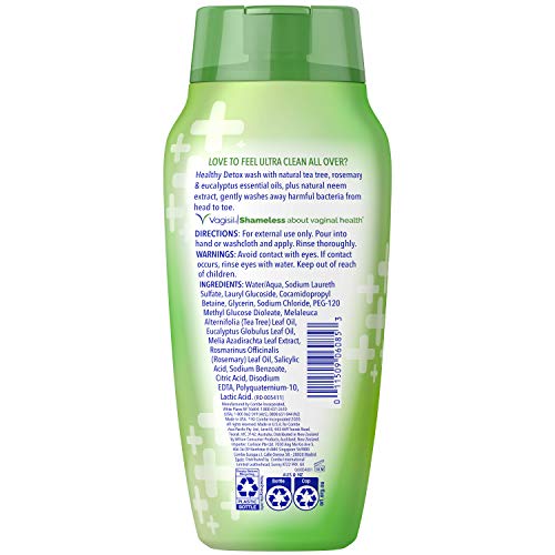 Vagisil Feminine Wash for Intimate Area Hygiene, Healthy Detox, All Over Body Wash Vagisil uk supplements