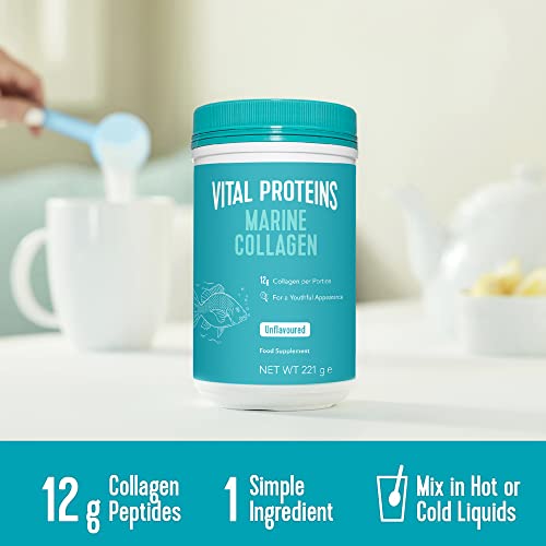 Vital Proteins Marine Collagen Peptides Powder Supplement - Hydrolyzed Collagen - 221g Canister VITAL PROTEINS uk supplements