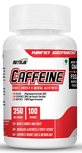 NutriJa Caffeine Powder Pre Workout Supplement - 100 Servings NutriJa uk supplements