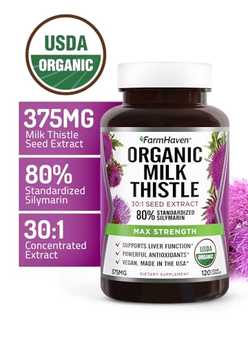 FarmHaven USDA Organic Milk Thistle Capsules | 11250mg Strength | 30X Concentrated FarmHaven uk supplements