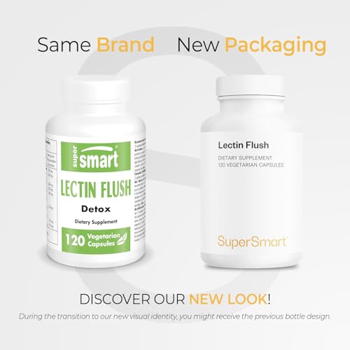 Supersmart - Lectin Flush - Lectin Blocker Shield Supplement - Digestive Support & Detox - Intolerances & Food Allergies - Intestinal Health | Non-GMO & Gluten Free - 120 Vegetarian Capsules Supersmart uk supplements