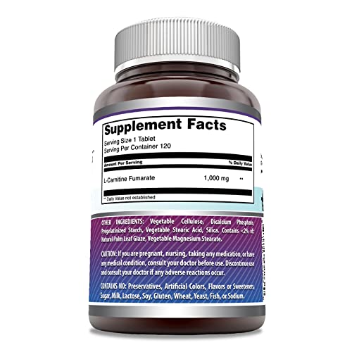 Amazing Formulas L-Carnitine Fumarate 1000Mg 120 Tablets Supplement | Amino Acid Amazing Nutrition uk supplements