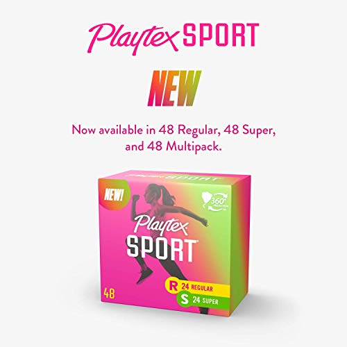 Playtex Sport Tampons, Regular Absorbency, Fragrance-Free - 48ct (Packaging May Vary) PLAYTEX uk supplements