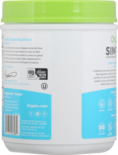 Orgain Organic Simple Vegan Protein Powder, Vanilla - 20g Plant Based Protein Orgain uk supplements