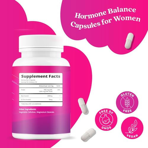 BeLive Myo-Inositol & D-Chiro Inositol Capsules - 90Ct I Inositol Supplement with Folic BeLive uk supplements