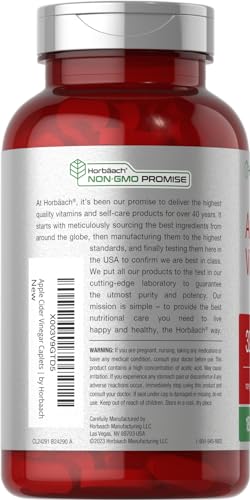 Apple Cider Vinegar Tablets 3200mg | 180 Pills | Vegetarian, Non-GMO & Gluten Free Supplement Horbäach uk supplements