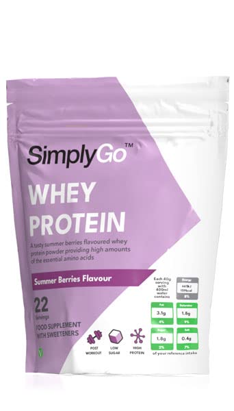 SimplyGo Whey Protein Powder | 900g | Simply Add 30g to Water, Juice or Shakes Simply Supplements uk supplements