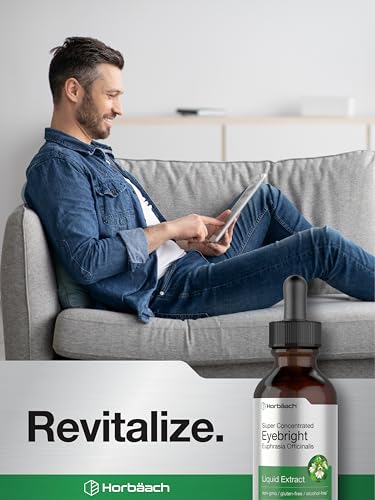 Eyebright Herb Supplement | 2 fl oz | Alcohol Free Drops | Super Concentrated Liquid Horbäach uk supplements
