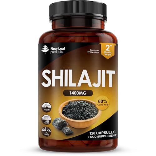 Shilajit Capsules 1400mg 60% Fulvic Acid Pure Shilajit - High Strength Himilayan Shilajit NEW LEAF PRODUCTS uk supplements