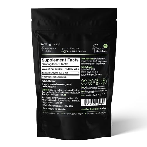 LactoJoy Lactase Pills I 240 Pieces Refill Package I Powerful Lactase Enzymes for Lactose LactoJoy uk supplements