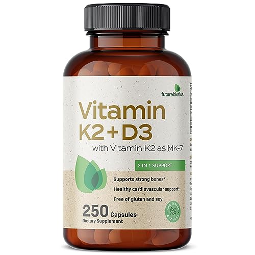 Futurebiotics Vitamin K2 (MK7) with D3 Supplement - Non-GMO Formula - 5000 IU Vitamin Futurebiotics uk supplements