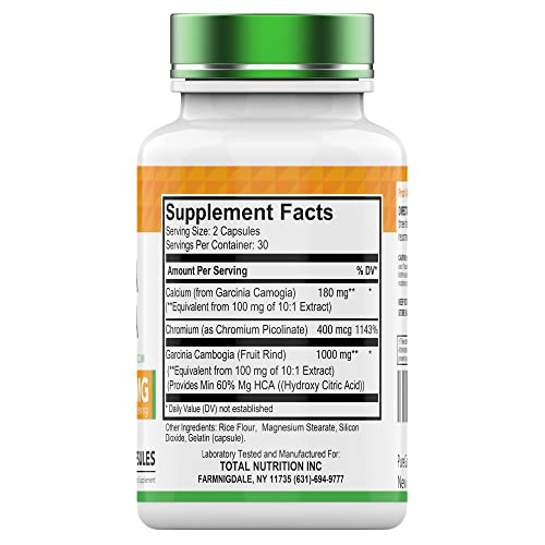 tnvitamins Garcinia Cambogia Extract Capsules (1000 MG x 60 Pills) with HCA & Chromium tnvitamins uk supplements