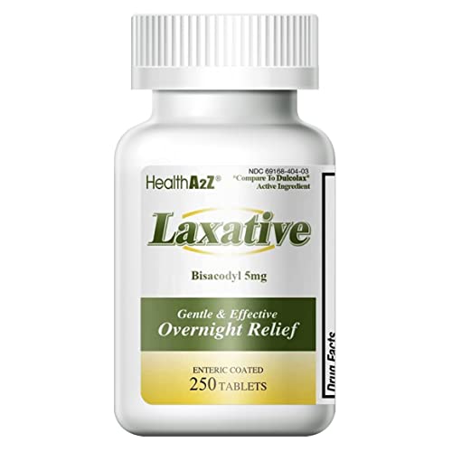 HealthA2Z Laxative Bisacodyl 5mg | 250 Counts | Gentle and Fast Overnight Relief HealthA2Z uk supplements